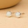 Sterling Silver White Opal Mini Stud Earrings, thumbnail 1 of 9