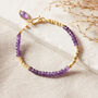 Amethyst And Gold Plated Silver Beaded Bracelet, thumbnail 1 of 12