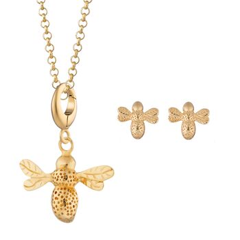 Bee Jewellery Set, Sterling Silver Or Gold Plated, 5 of 12