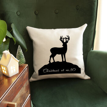 Personalised Reindeer Silhouette Cushion Cover, 2 of 5