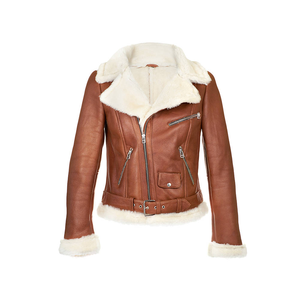 Chestnut Aviator Shearling Jacket By Sheepers