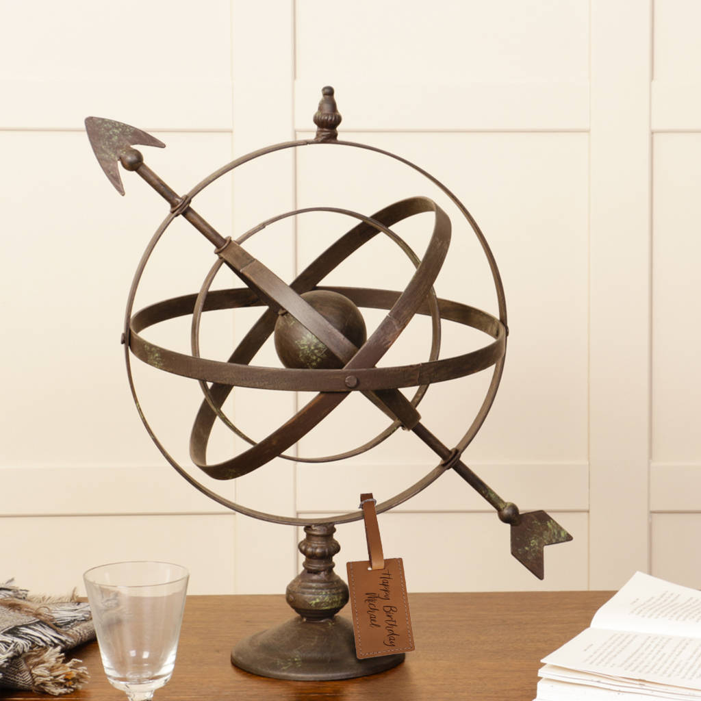 personalised metal armillary globe by dibor | notonthehighstreet.com