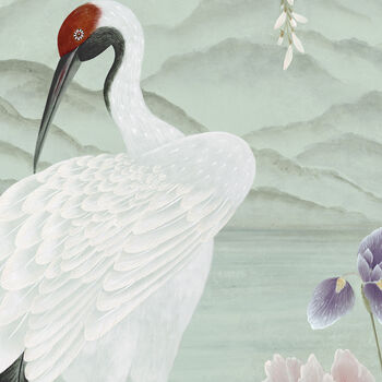 Pastel Chinoiserie Bird And Floral Art Print, 3 of 5