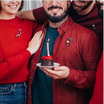 Hand Embroidered Cannetille Brooch Pin 'Glass Of Wine', 3 of 5