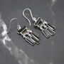 Raw Green Black Tourmaline Earrings: Silver Or Gold, thumbnail 4 of 7
