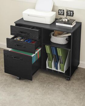 Three Drawer Filing Cabinet A4 Letter Size Documents, 5 of 12