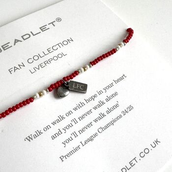 Liverpool Football Fan Bead Bracelet With Charms, 2 of 5