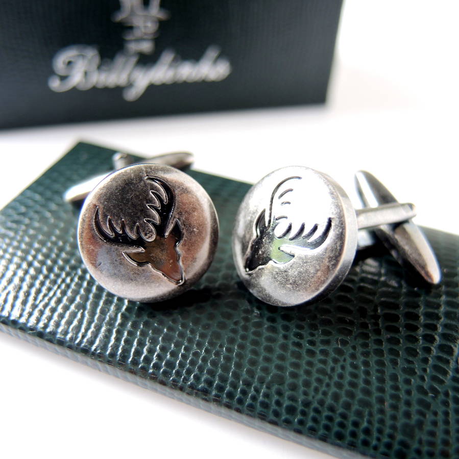 Stag Head Cufflink By The Alphabet Gift Shop Notonthehighstreet Com   Original Stag Head Cufflink 