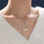 Moon Face Minimalist Necklace In Sterling Silver, thumbnail 1 of 10