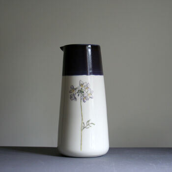 Ceramic Jug Vase Purple Cuckoo Flower, 4 of 4