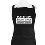 Personalised BBQ And Grill Black Apron, thumbnail 2 of 3