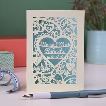 Personalised Papercut Wedding Card, 6 of 8