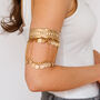 Bohemian Gold Plated Coin Upper Arm Cuff, thumbnail 1 of 7