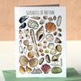 Seashells Of Britain Art Blank Greeting Card, thumbnail 1 of 12
