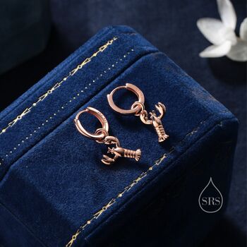 Lobster Huggie Hoop Earrings In Sterling Silver, 5 of 11