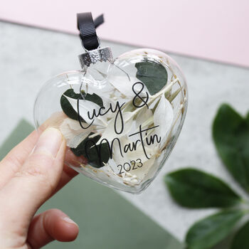 Anniversary Floral Glass Bauble Keepsake, 2 of 8