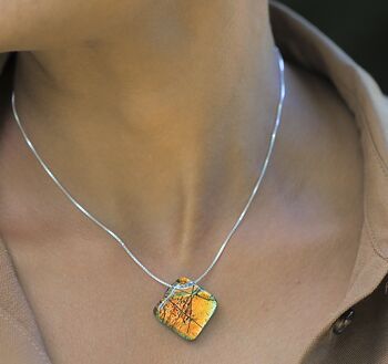 Autumn Memorial Pendant Cremation Ashes Fused In Glass, 3 of 11