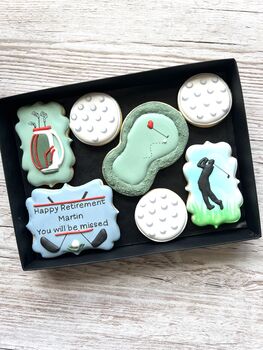 Personalised Biscuit Gift Box For Golfers, 7 of 9