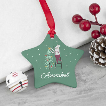 Personalised Star Ceramic Christmas Decoration, 10 of 12