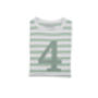 Seafoam + White Breton Striped Number/Age T Shirt, thumbnail 5 of 6