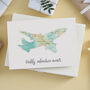 Personalised Fathers Day Map Aeroplane Card, thumbnail 1 of 5