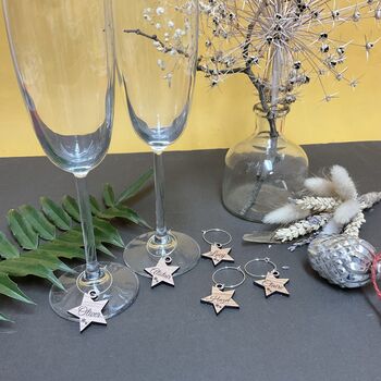 Personalised Christmas Star Wine Glass Charms, 5 of 12