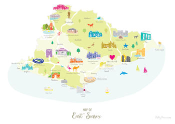 Personalised East Sussex Map: Add Favourite Places, 2 of 5
