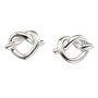 Silver Love Knot Heart Stud Earrings, thumbnail 1 of 3
