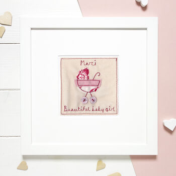 Personalised New Baby Girl Picture Gift, 7 of 12