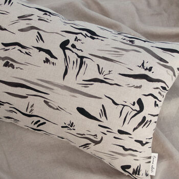 Natural Linen And Black Landscape Cushion, 2 of 4