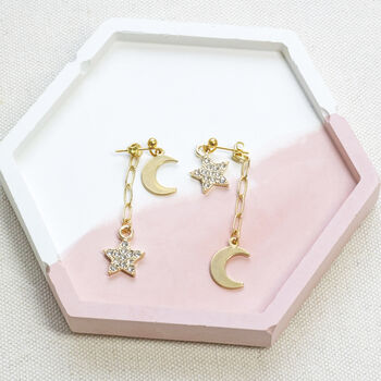 Moon And Star Multi Way Charm Earrings, 3 of 9
