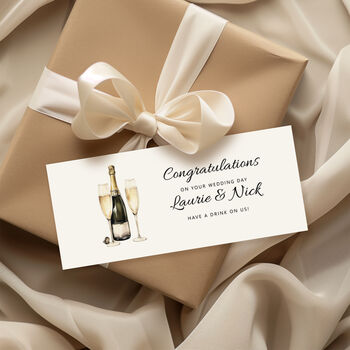 Personalised Money Wallet For Wedding Gift. Champagne, 2 of 3