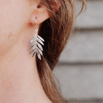 'Gossamer Athena' Ethical Hand Beaten Steel Earrings, 5 of 7