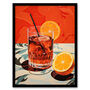 Negroni Nights Orange Cocktail Kitchen Wall Art Print, thumbnail 5 of 6