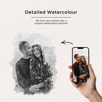 Personalised Watercolour Portrait, Gift For Couple, 4 of 8