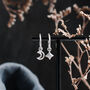 Moon And Star Huggie Hoop Earrings, thumbnail 1 of 6