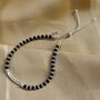 Pure Silver Black Bead Nazaria Anklet, thumbnail 2 of 5