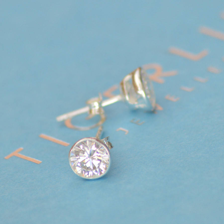 silver and cubic zirconia studs by tigerlily jewellery ...