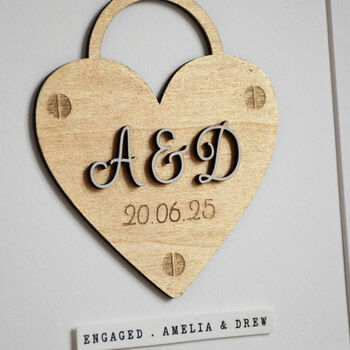 Personalised Love Padlock Print For Couple, 2 of 3