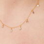 Diamond Slice Dangly Charm Gold Plated Silver Necklace, thumbnail 5 of 6