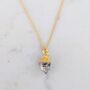 April Birthstone Necklace,Herkimer Diamond, Gold Plated, thumbnail 3 of 6
