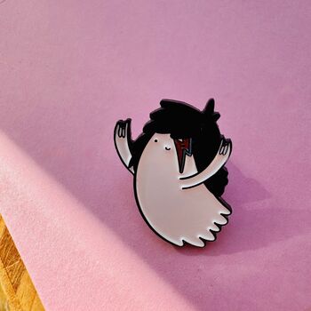 Enamel Badge, Rock Ghost Glam Pin, 3 of 3