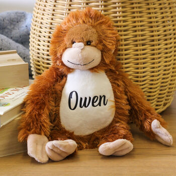 Personalised Orangutan Monkey Teddy Bear Kids Gift Toy, 3 of 6