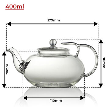 Lotus Glass Teapot 400ml, 3 of 4