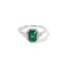 White Gold Emerald And Natural Diamond Halo Ring, thumbnail 2 of 4