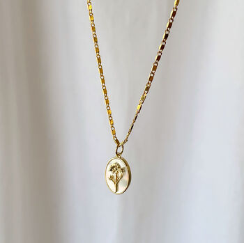Language Of Flowers Pearl And Gold Plate Necklace, 4 of 12