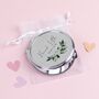 Personalised Blue Flowers Bride To Be Pocket Mirror, thumbnail 1 of 3