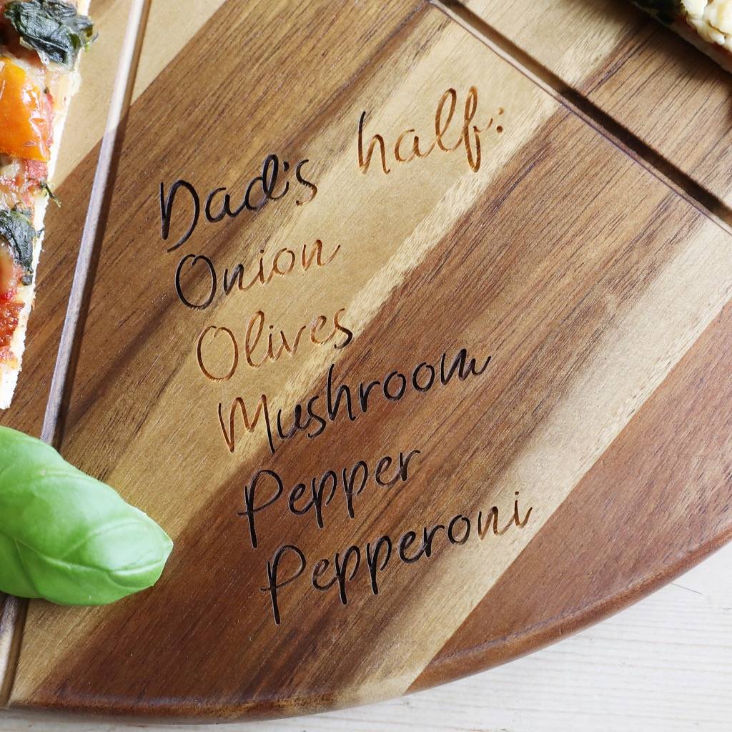 Personalised Halves Pizza Cutter And Board Set By Lisa Angel