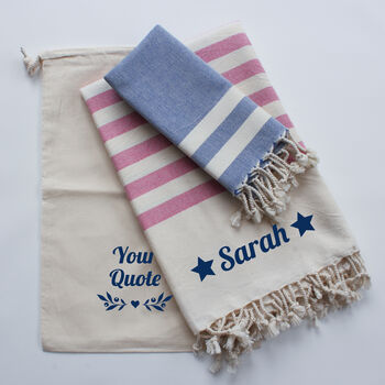 Personalised Cotton Towel Set, Anniversary Gift Set, 2 of 11