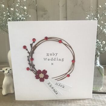 Personalised Ruby Wedding Circle Card, 5 of 8
